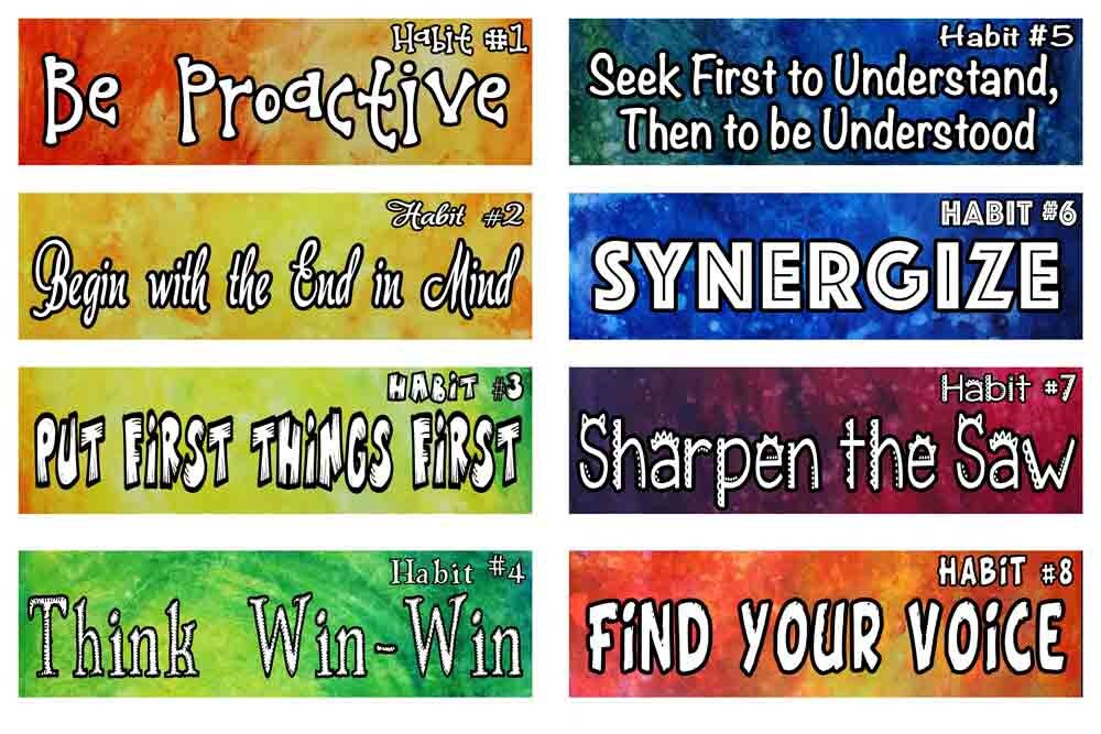 DIGITAL 4x14 7 Habit Posters. Leader in Me Banners printable | Etsy