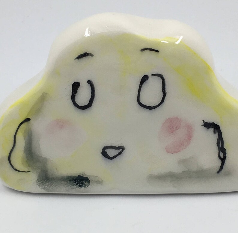 Handmade porcelain Buddy watercolour art object ornament fine art ceramic home decor figurine child/'s room illustration paperweight