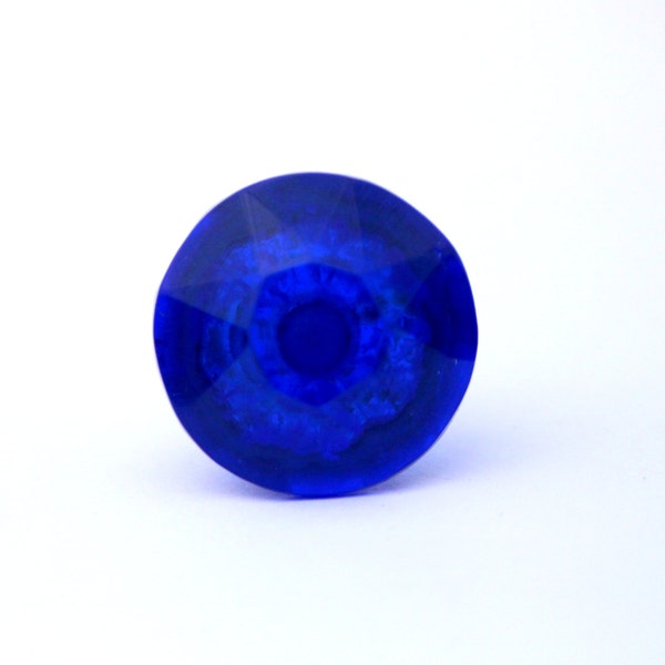 Blue Crystal Glass Dresser Knobs/Cabinet Door Knob/Radiant Cupboard Pulls/Decorative Kitchen Handles Drawer/Beautiful Round Handmade handle
