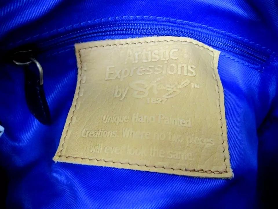 Sharif Peacock Leather Hand Painted & Embroidered Crossbody  display picture 1