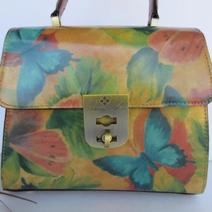 Patricia Nash Chauny - Bolso de mano tipo cartera de piel con diseño de mariposas en acuarela