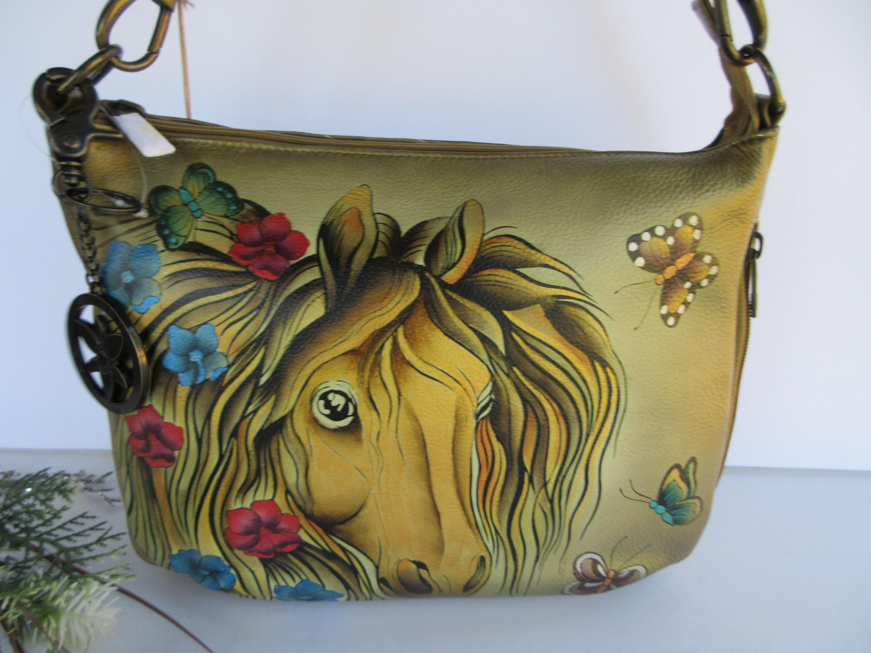 Limited edition Anuschka handbags, hand-painted on genuine  Anuschka leather purse main image 1