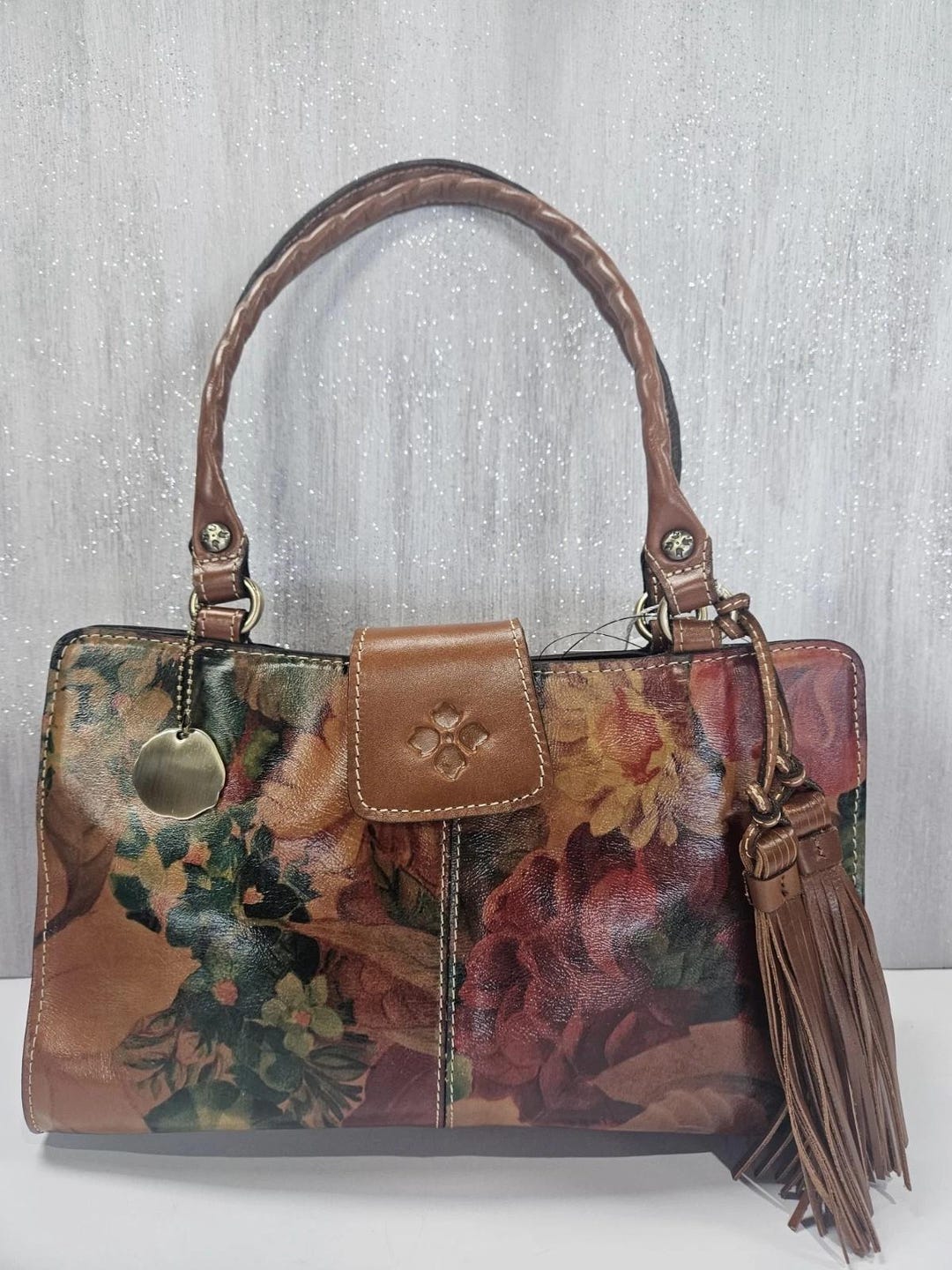 Patricia Nash Rienzo Leather Satchel – Multicolor Structured
