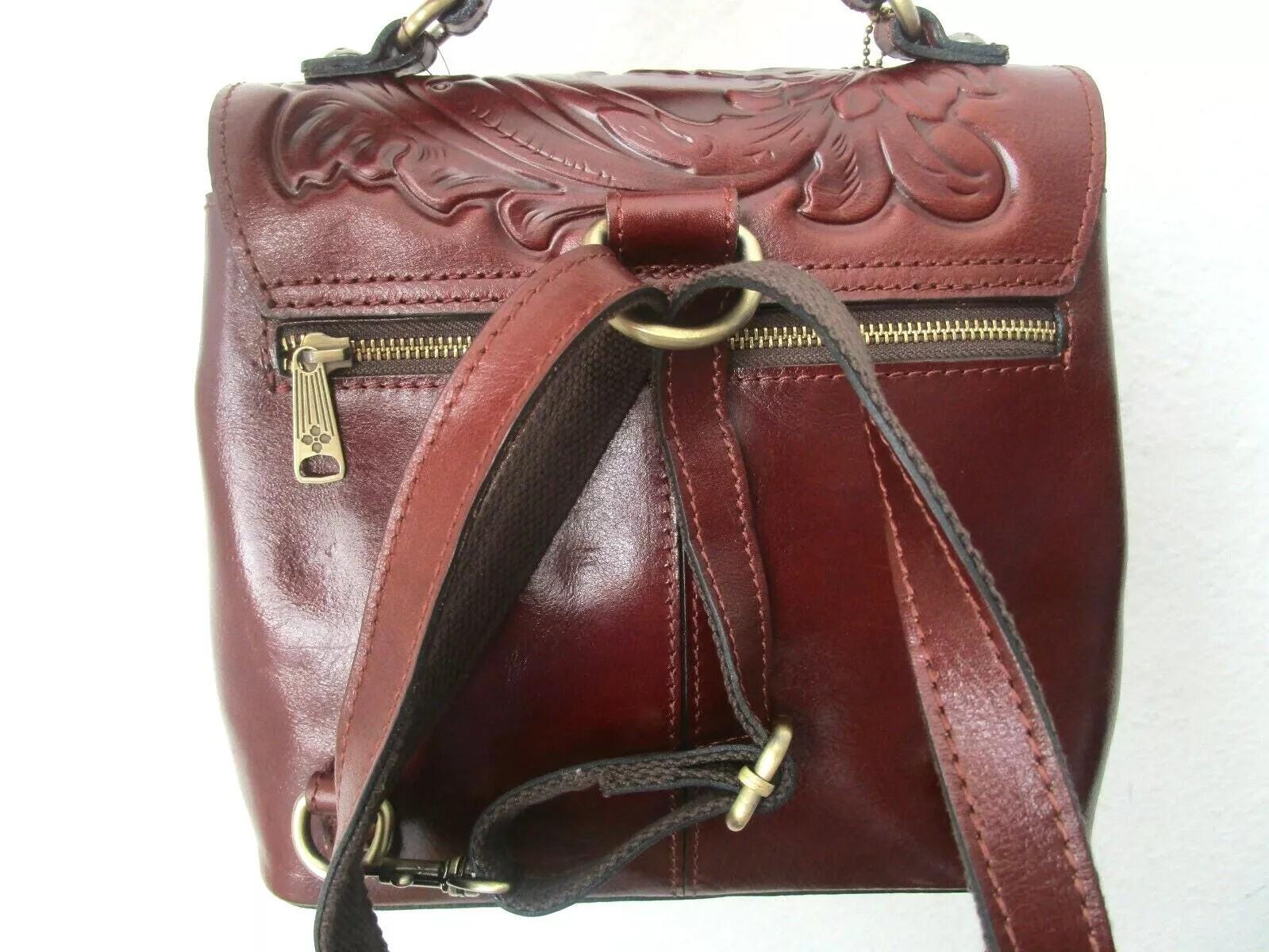 Patricia Nash Sinclair British Tan Tooled Leather  display picture 3