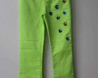 HAND-EMBELLISHED JEANS new Diane Gilman 