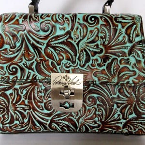 Patricia Nash Sinclair Red Tooled Leather Convertible  display picture 1