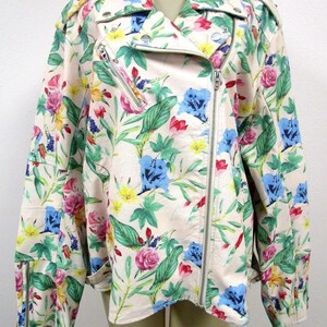 Colleen Lopez Floral Design Plus Size Moto Jacket 3X Long Sleeve Zip Closure NWT