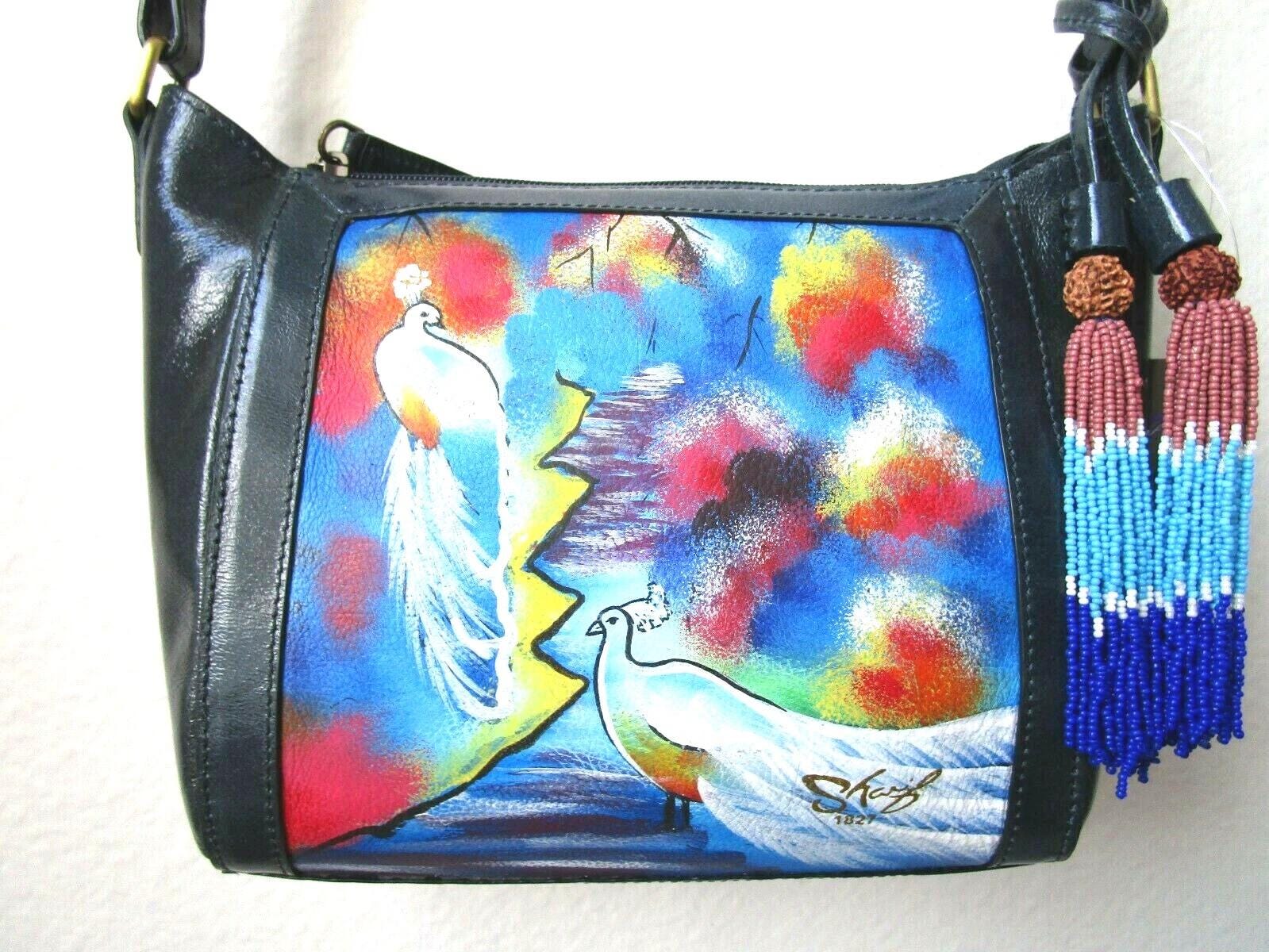 NWT Original Artistic Expressions by Sharif Peacock Leather 1827 Backpack Sharif Embroidered Shoulder Bag Bags & Handbags for Women  main image 4