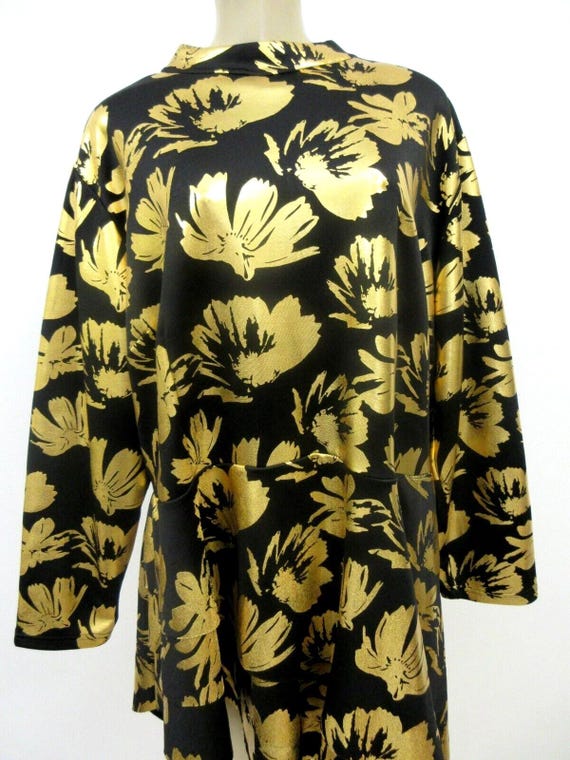 ashley stewart plus size black dresses Gold 26/28 Floral Print Dress Midi NWT lang-it Customized(can Not Refund) Brown Color:Holographic Foil