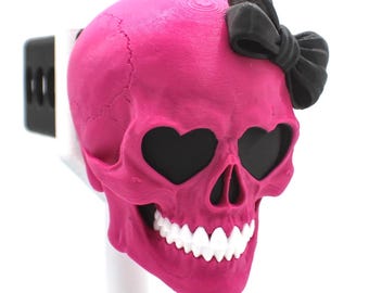 Femme Fatal Edition Cute but Deadly Skull Trailer Tow Hitch Receiver Plug Cover that fits 2" Receivers for car, truck, Jeep, or SUV