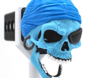 Frost Revenant Edition Laughing Pirate Skull Trailer Tow Hitch Receiver Plug Cover that fits 2" Receivers for car, truck, or SUV