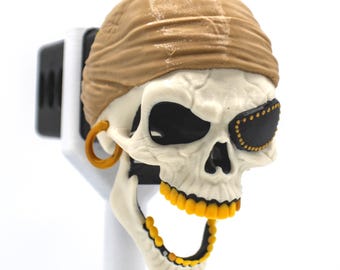 Bone Reaver Edition Laughing Pirate Skull Trailer Tow Hitch Receiver Plug Cover that fits 2" Receivers for car, truck, or SUV
