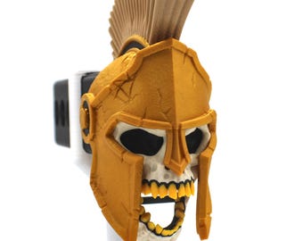 Bone Reaver Edition Laughing Spartan Skull Trailer Tow Hitch Receiver Plug Cover that fits 2" Receivers for car, truck, or SUV