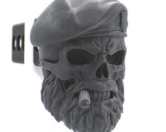 Army Commando Skull Trailer Tow Hitch Receiver Plug Cover that fits 2" Receivers for car, truck, or SUV