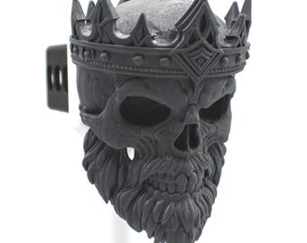 King Skull Trailer Tow Hitch Receiver Plug Cover that fits 2" Receivers for car, truck, or SUV