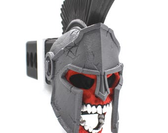 Hell Forged Edition Laughing Spartan Skull Trailer Tow Hitch Receiver Plug Cover that fits 2" Receivers for car, truck, or SUV