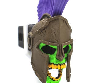 Plague Bearer Edition Laughing Spartan Skull Trailer Tow Hitch Receiver Plug Cover that fits 2" Receivers for car, truck, or SUV