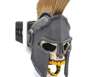 Bone Reaver Edition Laughing Spartan Skull Trailer Tow Hitch Receiver Plug Cover that fits 2" Receivers for car, truck, or SUV