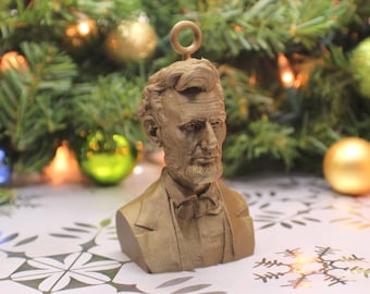Abraham Lincoln Christmas Ornament 3D Printed 3" with Loop (all US Presidents)