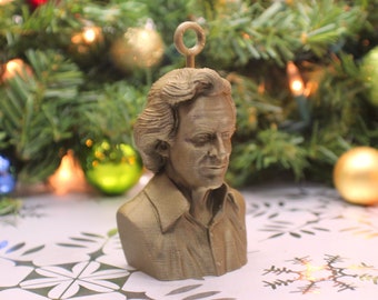 Richard Feynman Christmas Ornament 3D Printed 3" with Loop (all Scientists, Mathematicians, and Engineers)