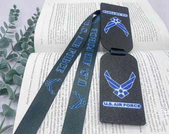 US Air Force Badge Holder Lanyard Set, Double ID, No Metal