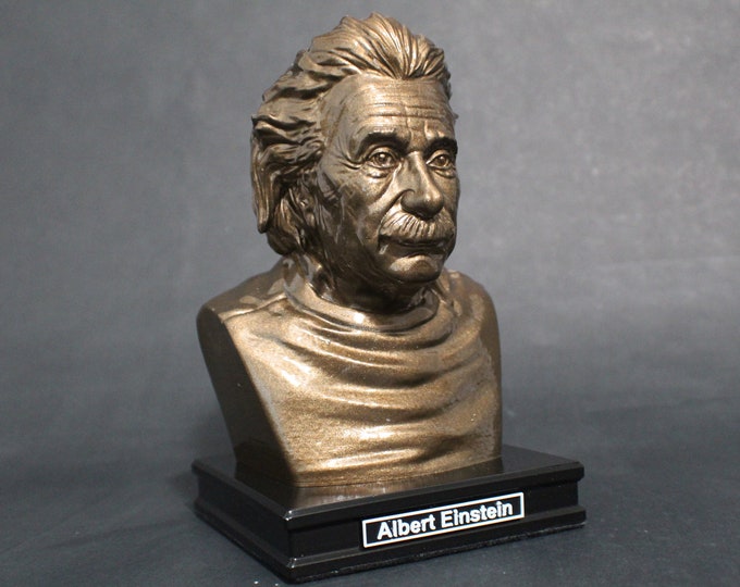 Featured listing image: Albert Einstein 8 inch Premium Bust Solid Hand Finished Original Dated Sculpture