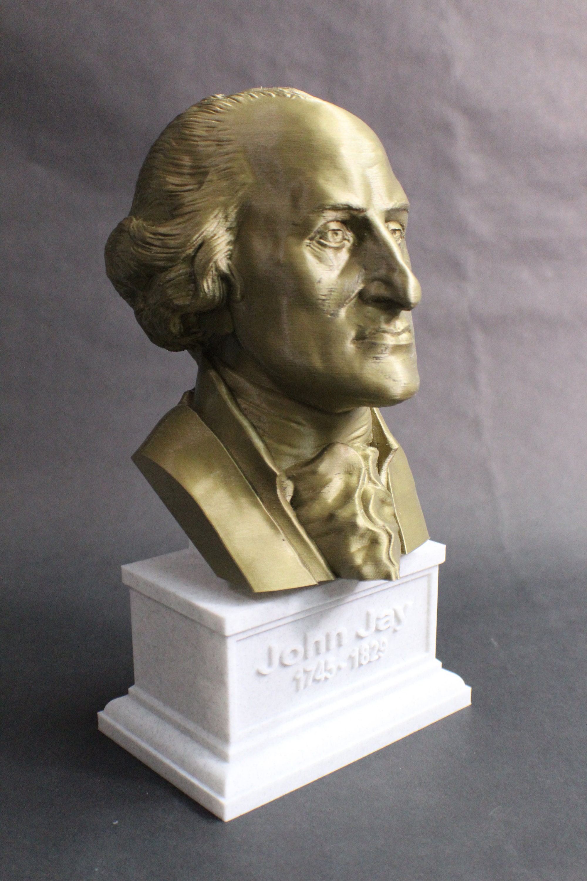 John Jay Founding Father 12 inch 2 color 3D Printed Bust