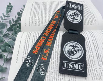 US Marine Corps Badge Holder Lanyard, Silent Lightweight ID Card