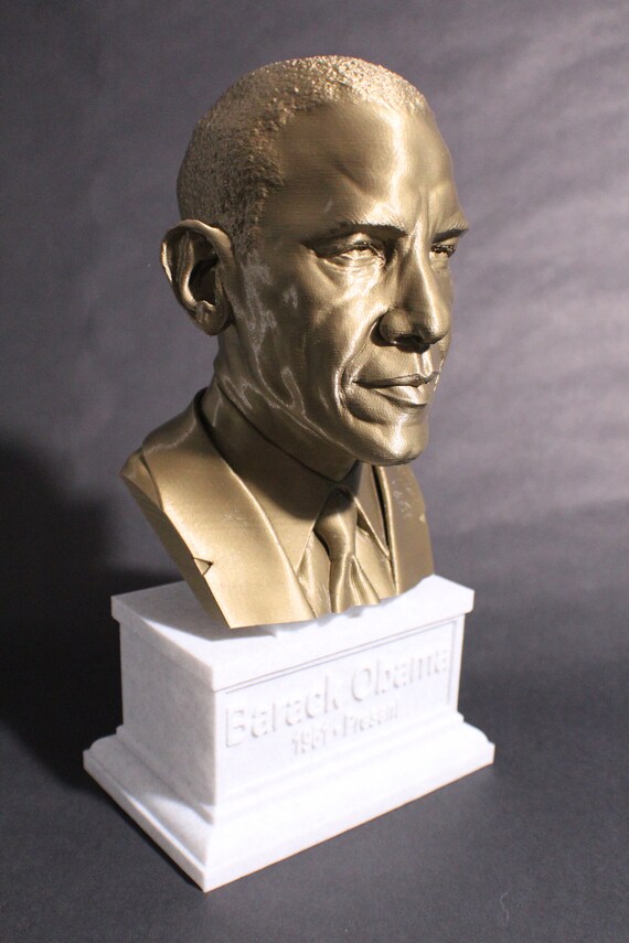 3D Printed Full Color President Barack Obama Bust Statue President Collectible
