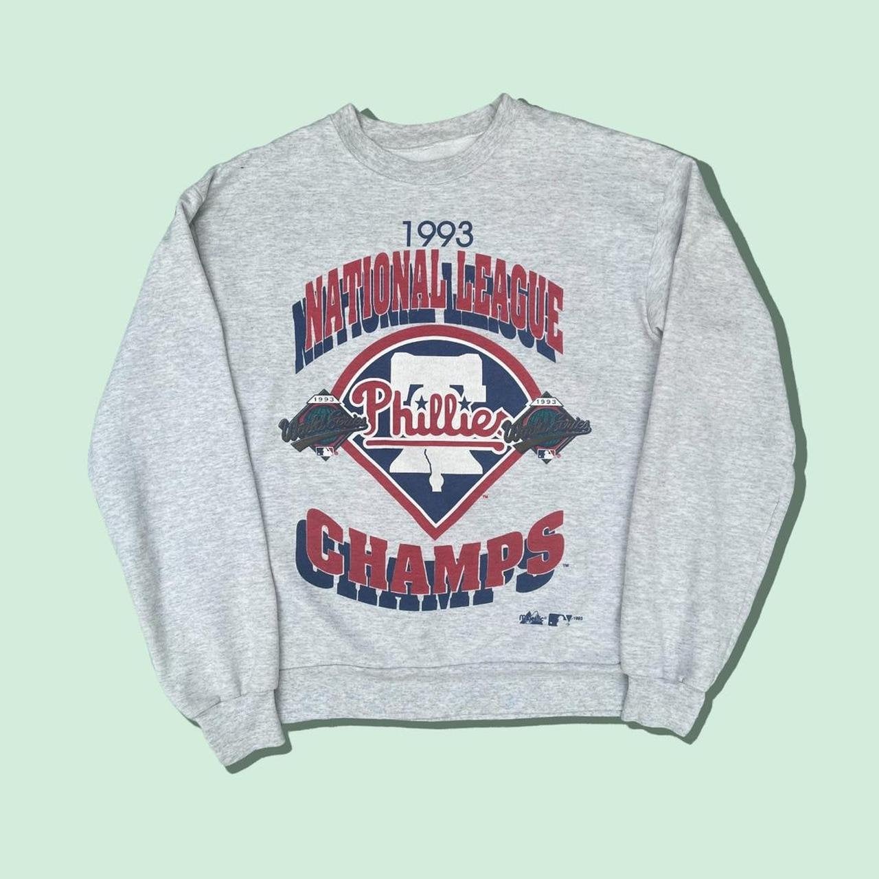 Vintage Majestic Philadelphia Phillies Sweatshirt Graphic Grey -  UK