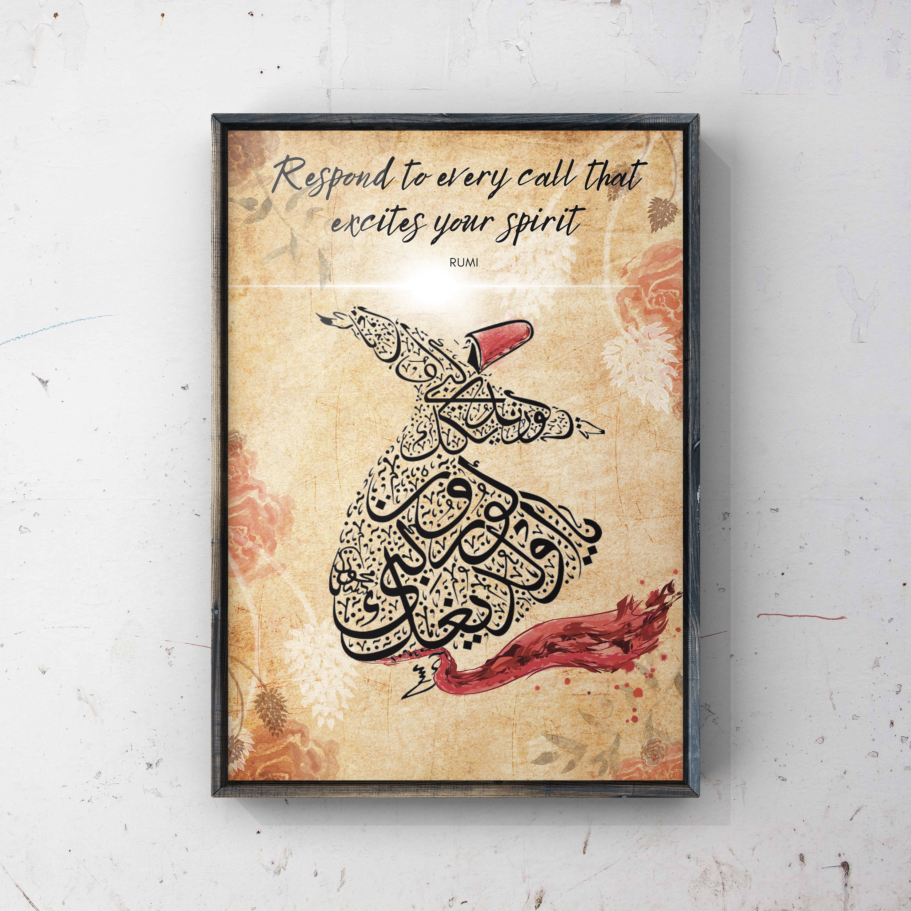 RUMI Quote Wall Art Whirling Dervish Sufi Mystic Wall Etsy UK