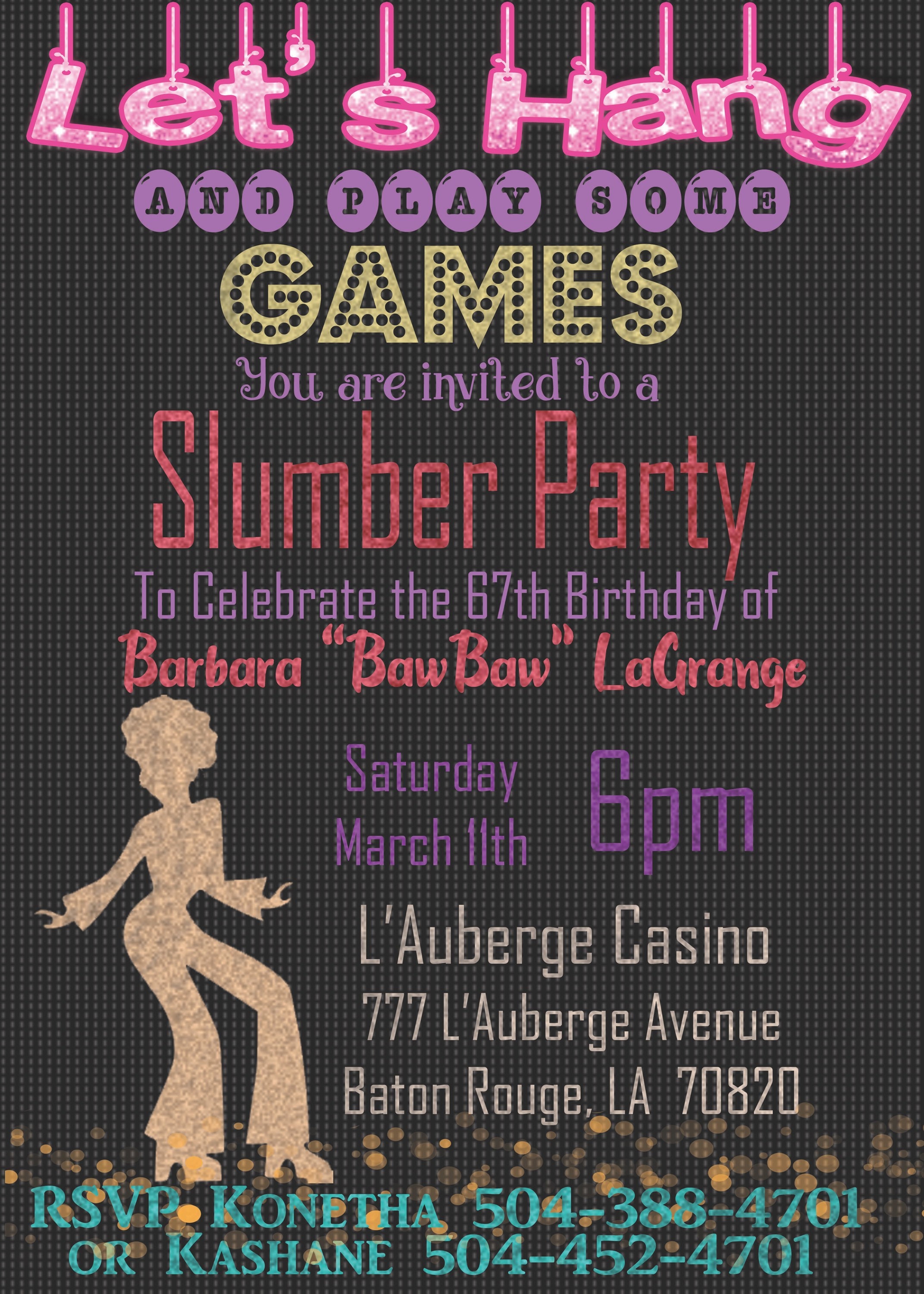 Adult Slumber Party Custom Invitation Etsy