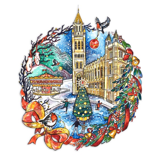 Naturhistorische Museum Weihnachtskarte. Weihnachten In London | Etsy