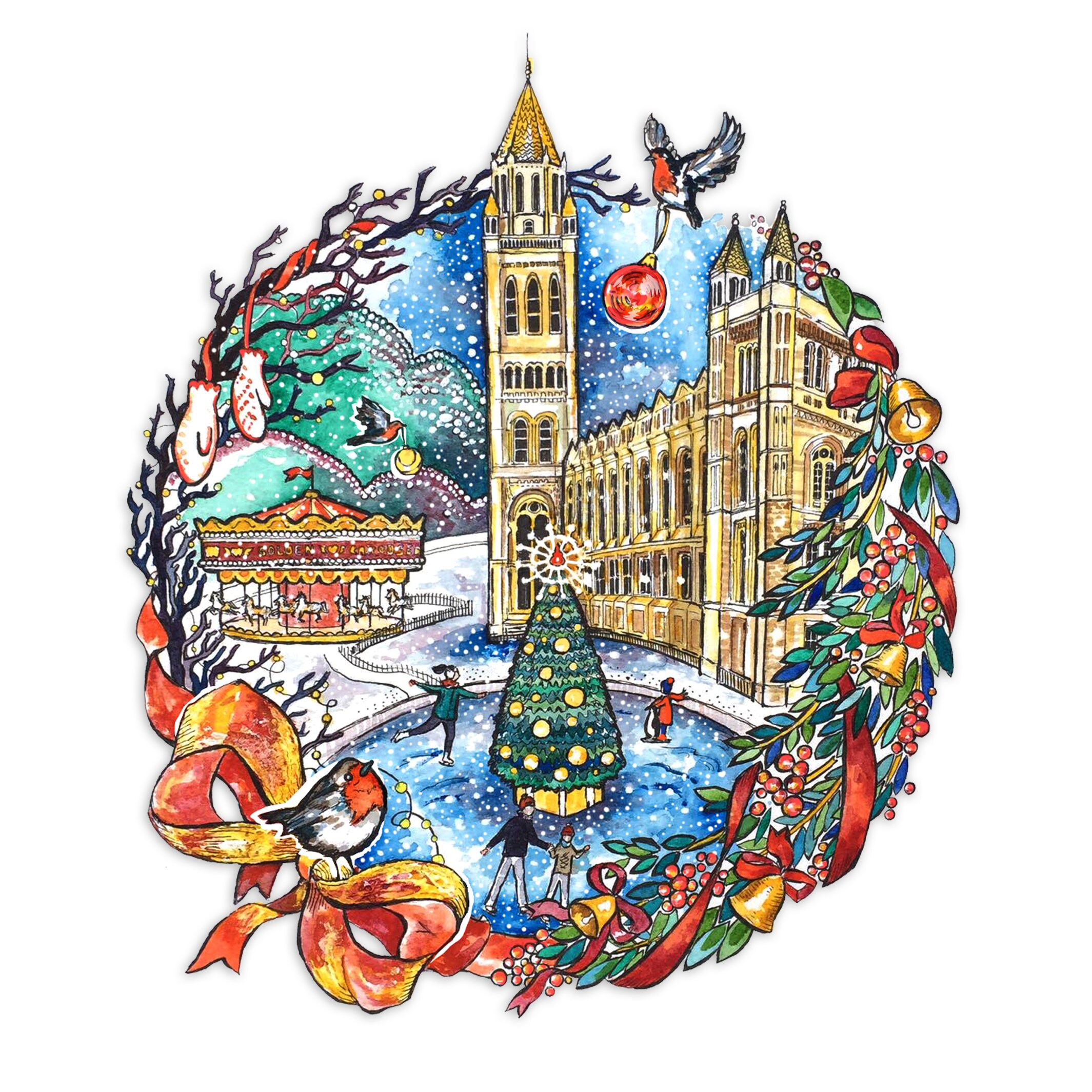 Natural History Museum Christmas card. Christmas in London Etsy 日本
