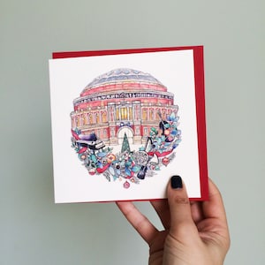 Royal Albert Hall-kerstkaart. Kerstkaart voor muziekliefhebbers. Kerstkaart voor concertganger. Theatrale kerstkaart