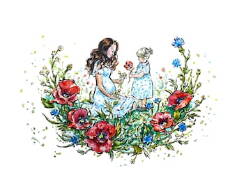 Bespoke Portrait.  Original Atmospheric Watercolour Portrait of Your Loved Ones.