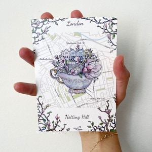 Notting Hill Liebe Postkarte. Landkarte Notting Hill Aus London mit Liebe.