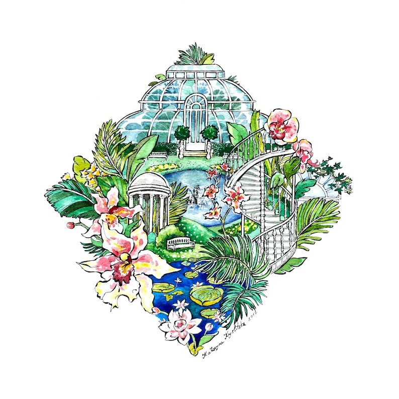 Kew Gardens Art Print. Botanical Gardens Wall Decor. Art Gift Etsy