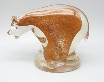 1980's Signed Art Glass Brown Bear - Made in Canada - Signed Personal Inscription - AltaGlass Medicine Hat - Dated 1981 -Beautiful Condition