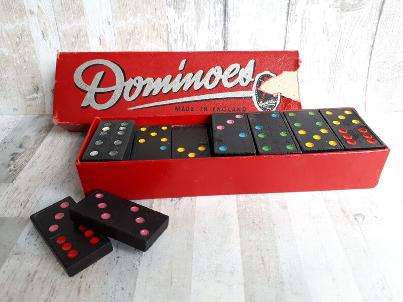 Complete in original box 1950/'s Good-Win Rainbow Dominoes Made in England