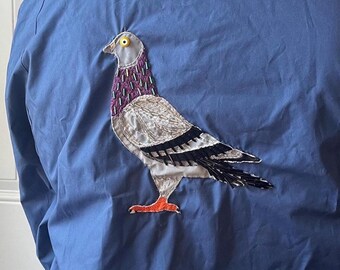 Embroidered Pigeon Blue Vintage Members Only Jacket size unisex 40 L