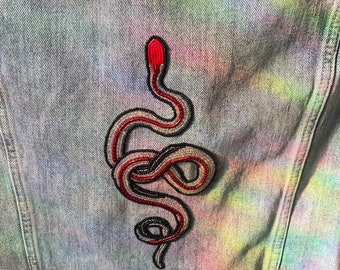 Beaded Snake Jean Jacket
