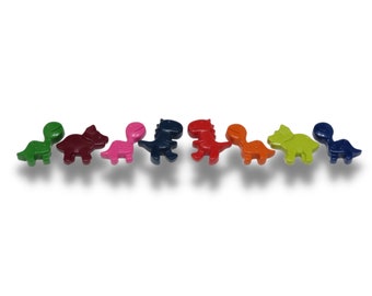 Dino Crayons for Kids | Dinosaur Birthday Party Favor | Crayon Set of 8 | Handmade & Non-Toxic