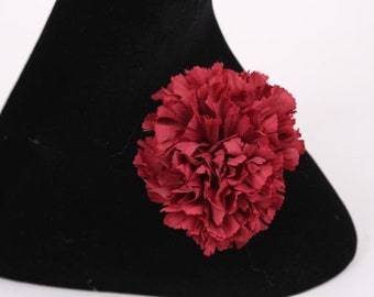 Modern Pin Up Red Carnation Hair Flower/Corsage  1940 1950 Vintage Burlesque Wedding Prom Birthday Gift Christmas