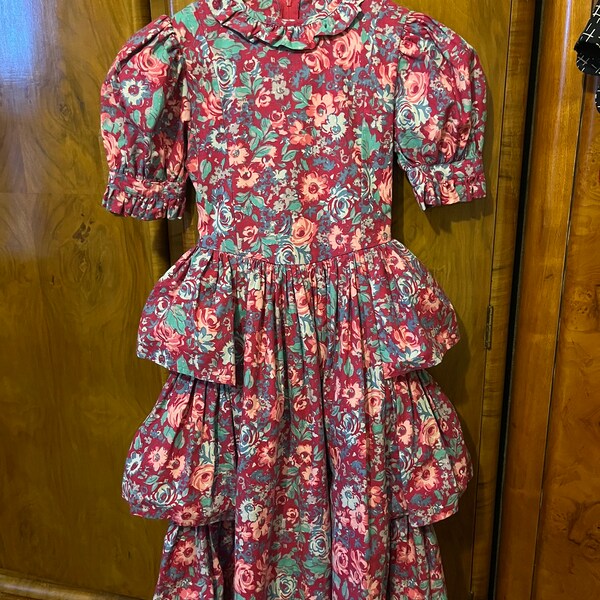 Vintage Floral LAura Ashley 1980’s Party Child’s Dress Special size 9-10 years old .