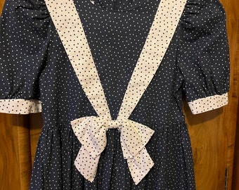 Vintage Floral LAura Ashley 1980’s Party Child’s Sailor Dress Special size 9-10 years old .
