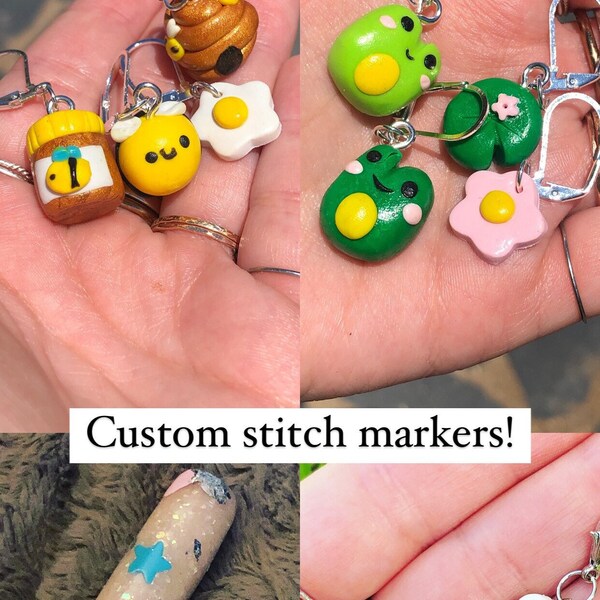 Custom stitch marker! Customizable polymer clay stitch marker of your design!