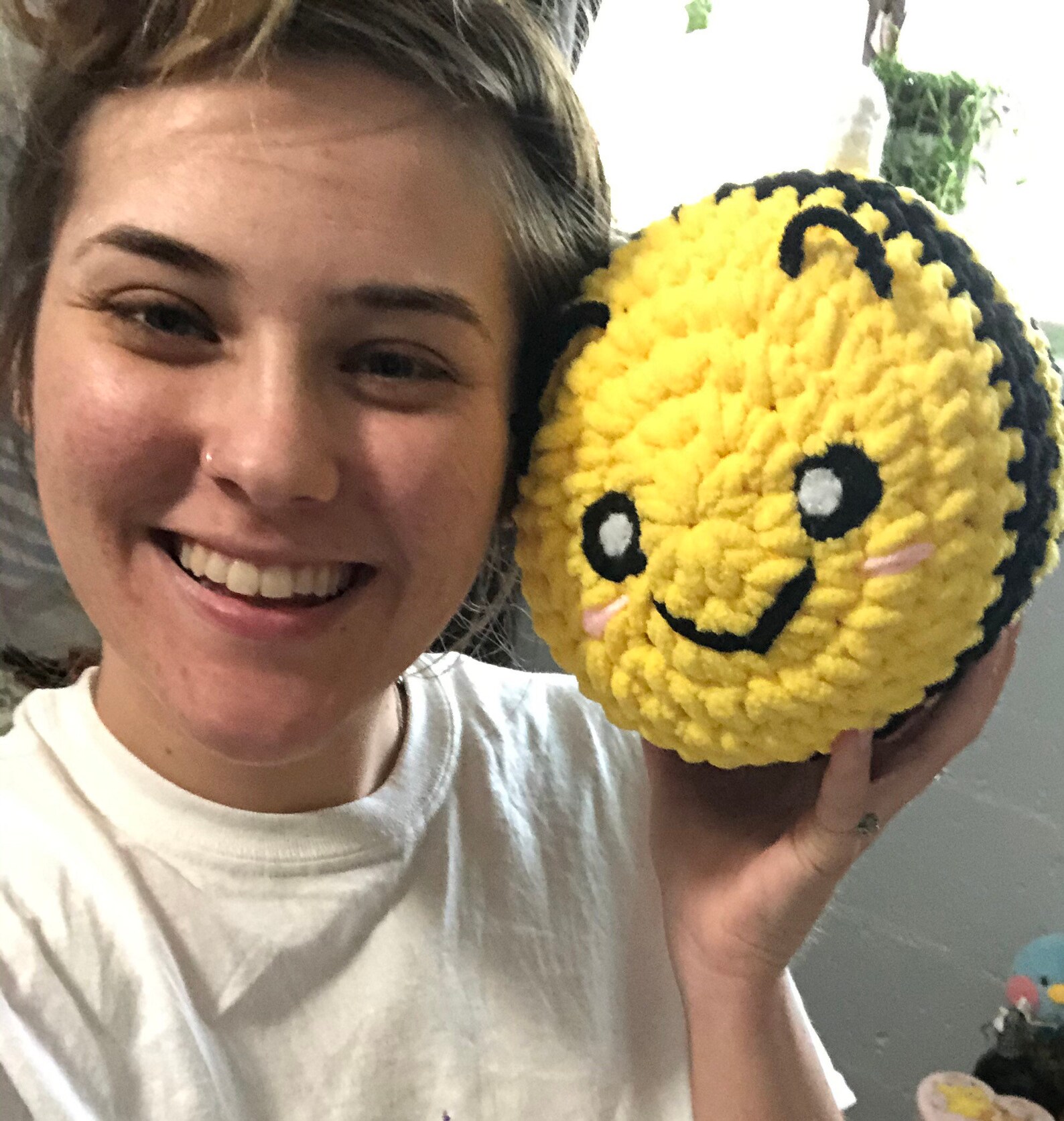 Jumbo crochet bee plushie bee plush cute bee large plushie | Etsy