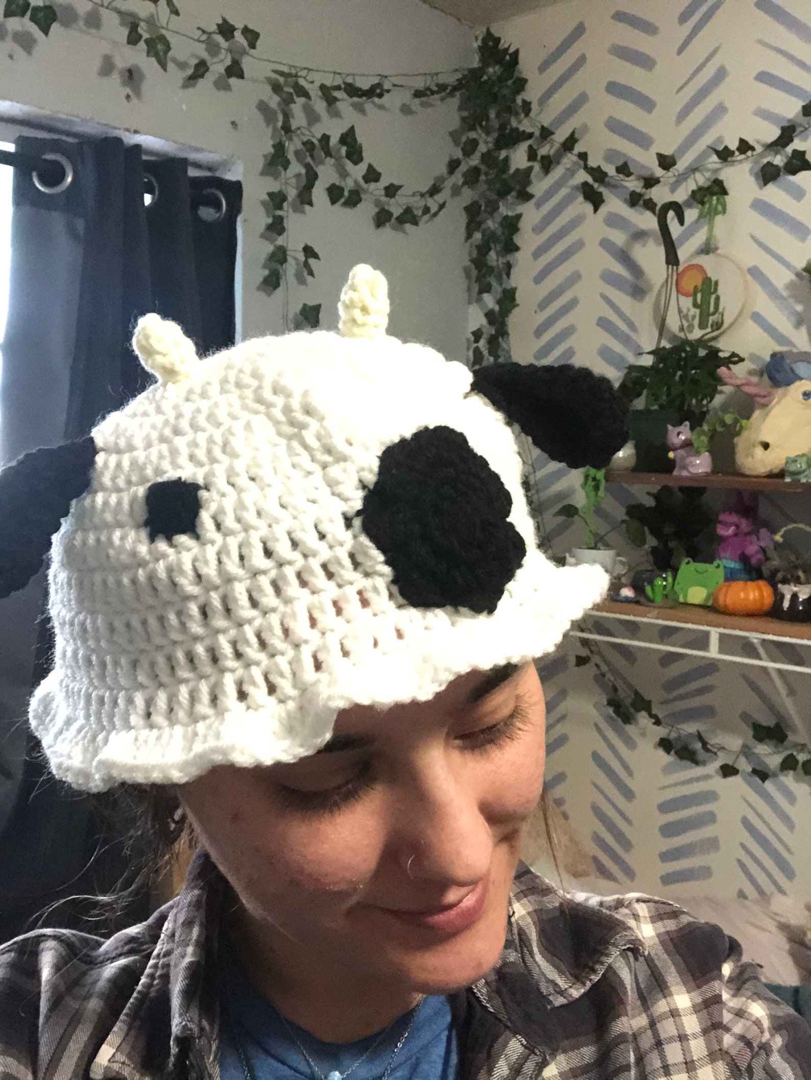 Customizable Crochet cow bucket hat Etsy
