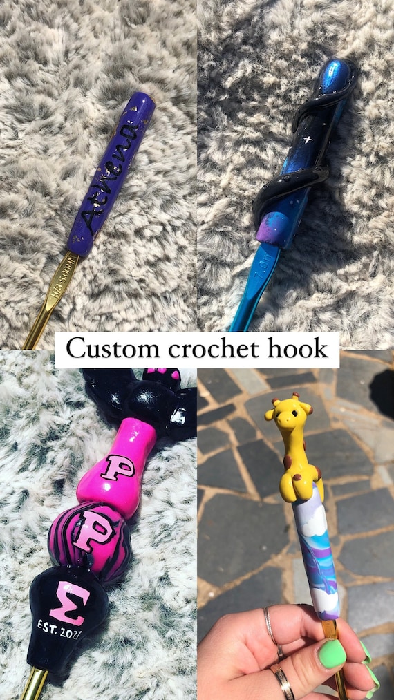 Custom Crochet Hook Set. Ergonomic Crochet Hook. Set of 5 Hooks. Choose  Your Own Design. Personalised. Customized. Made to Order. 